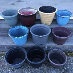 Lot 10 Extra Large Decorative Garden Landscaping Nursery Planter Pots