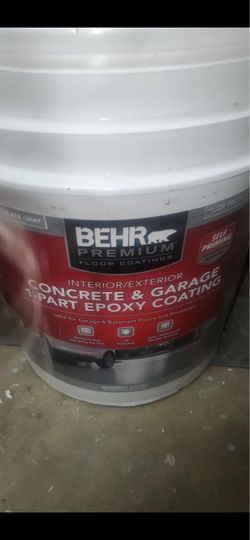 5 GALLON BEHR PREMIUM INTERIOR/EXTERIOR CONCRETE & GARAGE 1-PART EPOXY COATING/GARAGE FLOOR PAINT
