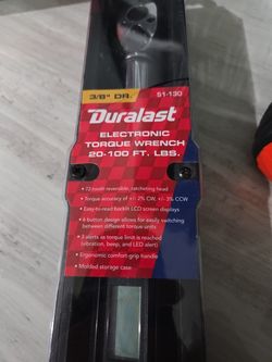 Duralast 3/8 dr electronic torque wrench 20 to 100 ft lb