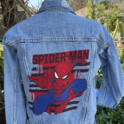  Vintage SPIDER-MAN Denim Jacket Size Small