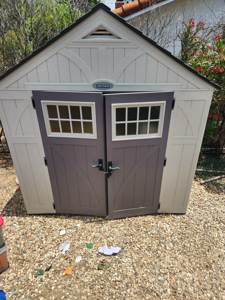 Outdoor 8x4 Hard Plastic Shed With Double Doors