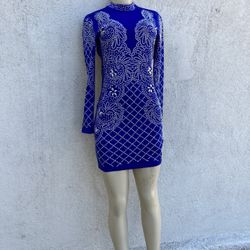 Women dress  Size  (  L  )  Color Royal blue royal blue color