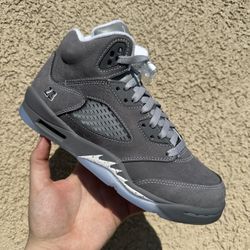 Jordan 5 Wolf Gray Cool Grey Size 7y