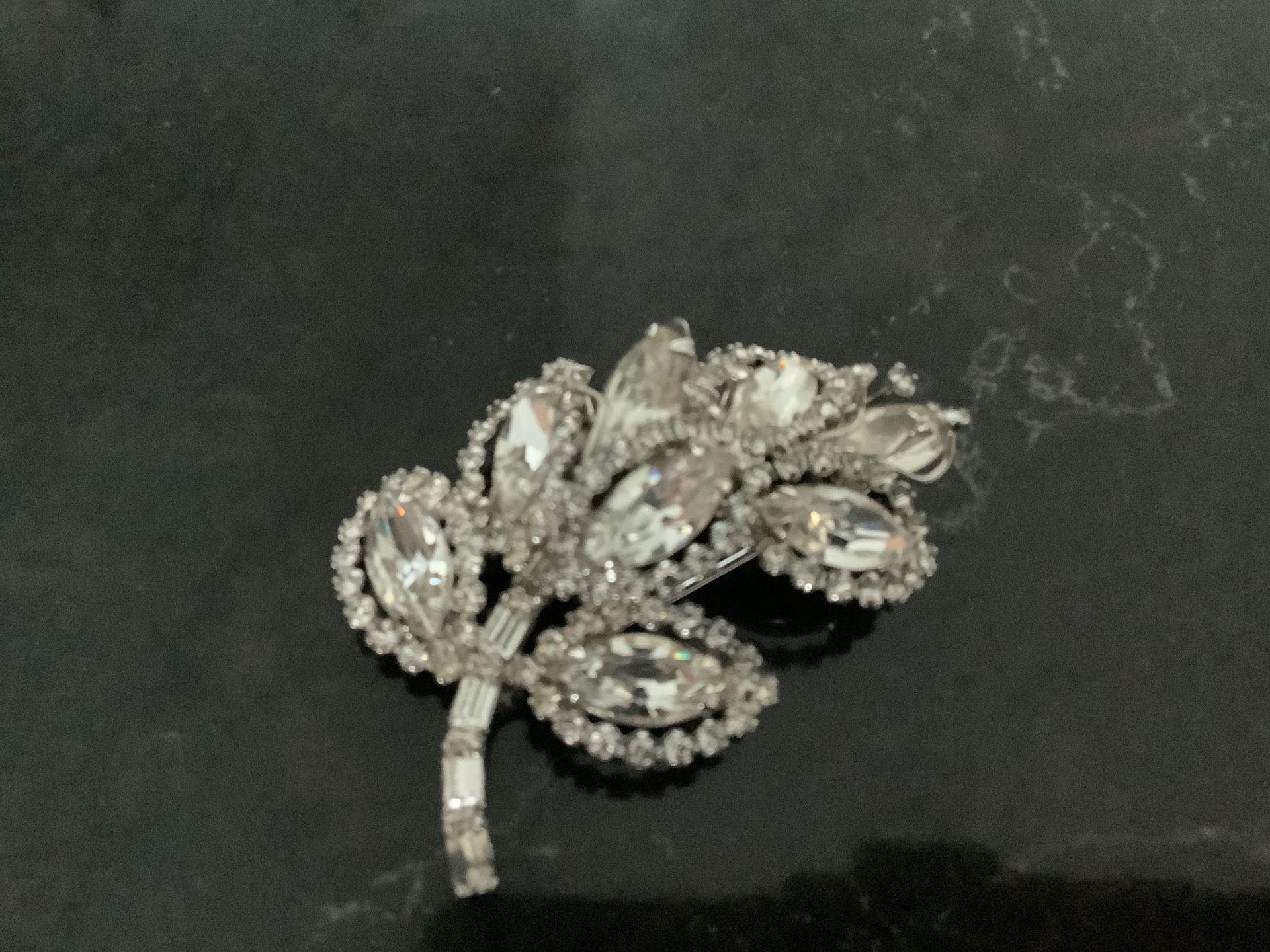 Weiss Costume Jewelry Rhinestone Brooch Made in 1942 - Weiss Block Marking on back Brooch Sale Price
