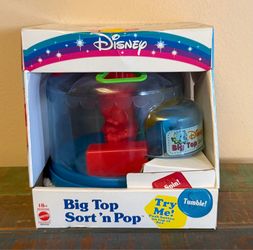 Mattel Vintage Disney Big Top Sort n Pop Preschool Toddler Spin Toy 66018-92 Mattel New
