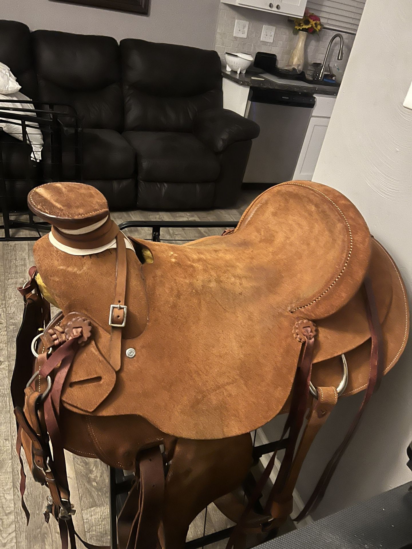 western wade premium leather horse saddle 