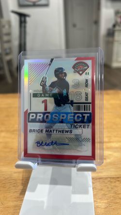 Brice Matthews 2024 Panini Red Prospect Edition SP 49/199 Autograph Card
