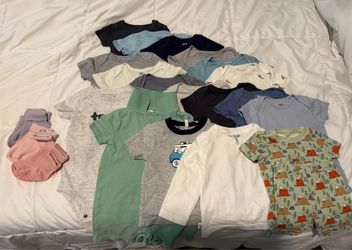 Lot of 50 Baby 6-12 Months Clothes, hats, mittens, socks