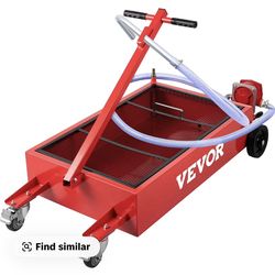 VEVOR Oil Drain Pan 18 Gallon Oil Drain Tank,  76L Low Profile Oil Drain Pan, Large Capacity Oil Change Pan, Foldable Hand, with Pump, Hose, Swivel Ca