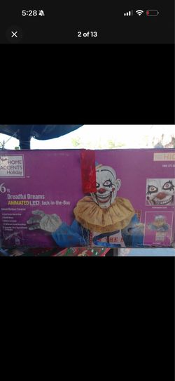 Dreadful Dreams Animated Jack in Box Clown Halloween Animatronic 6ft
