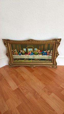 Last Supper Print in Ornate Gold Frame