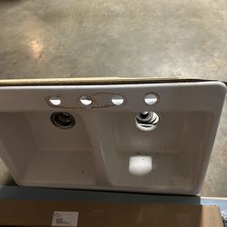 FREE Double Basin White Sink