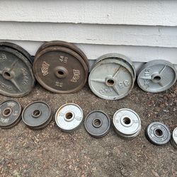 Olympic size barbell plates
