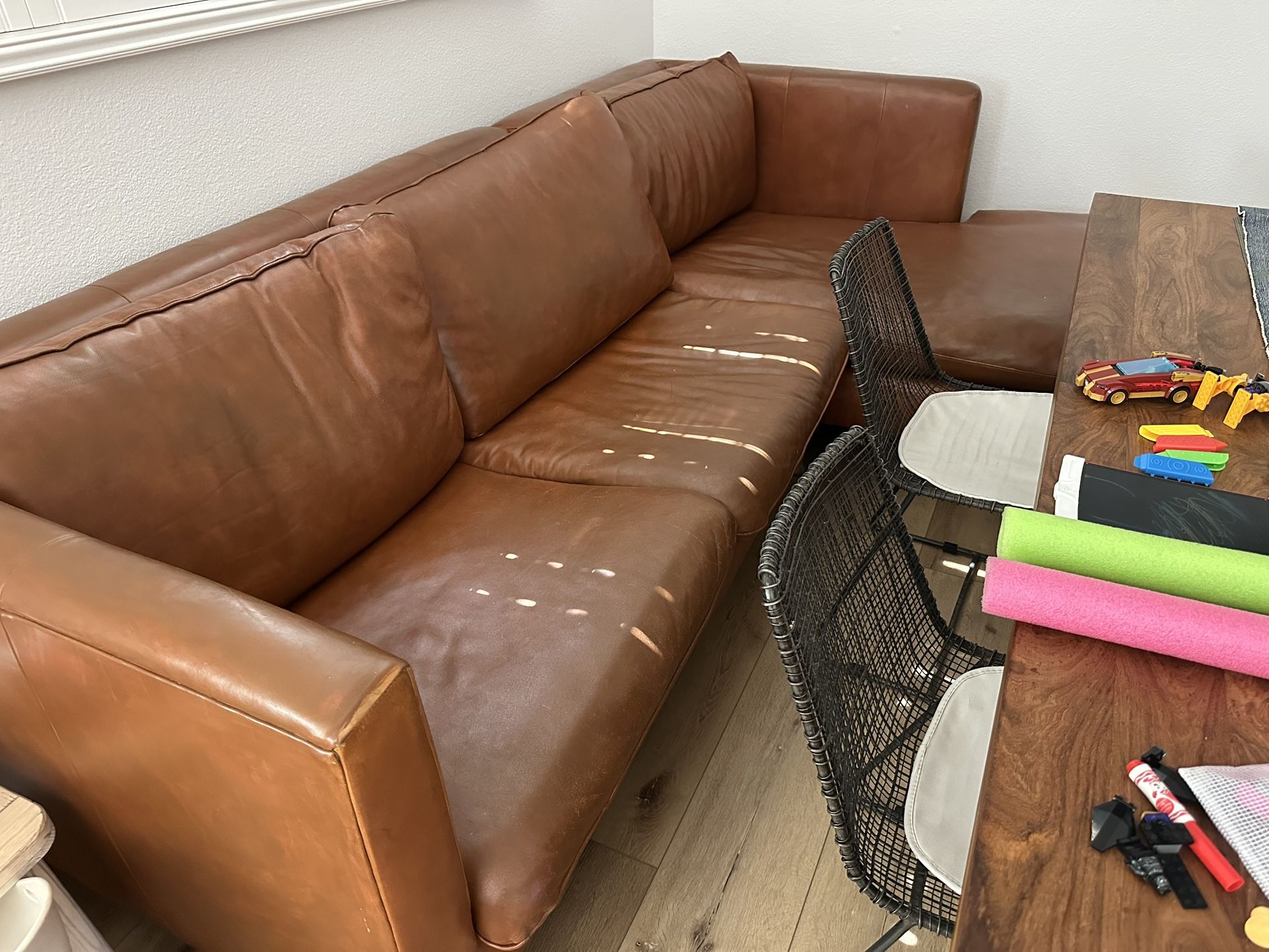 Leather Couch w Chaise