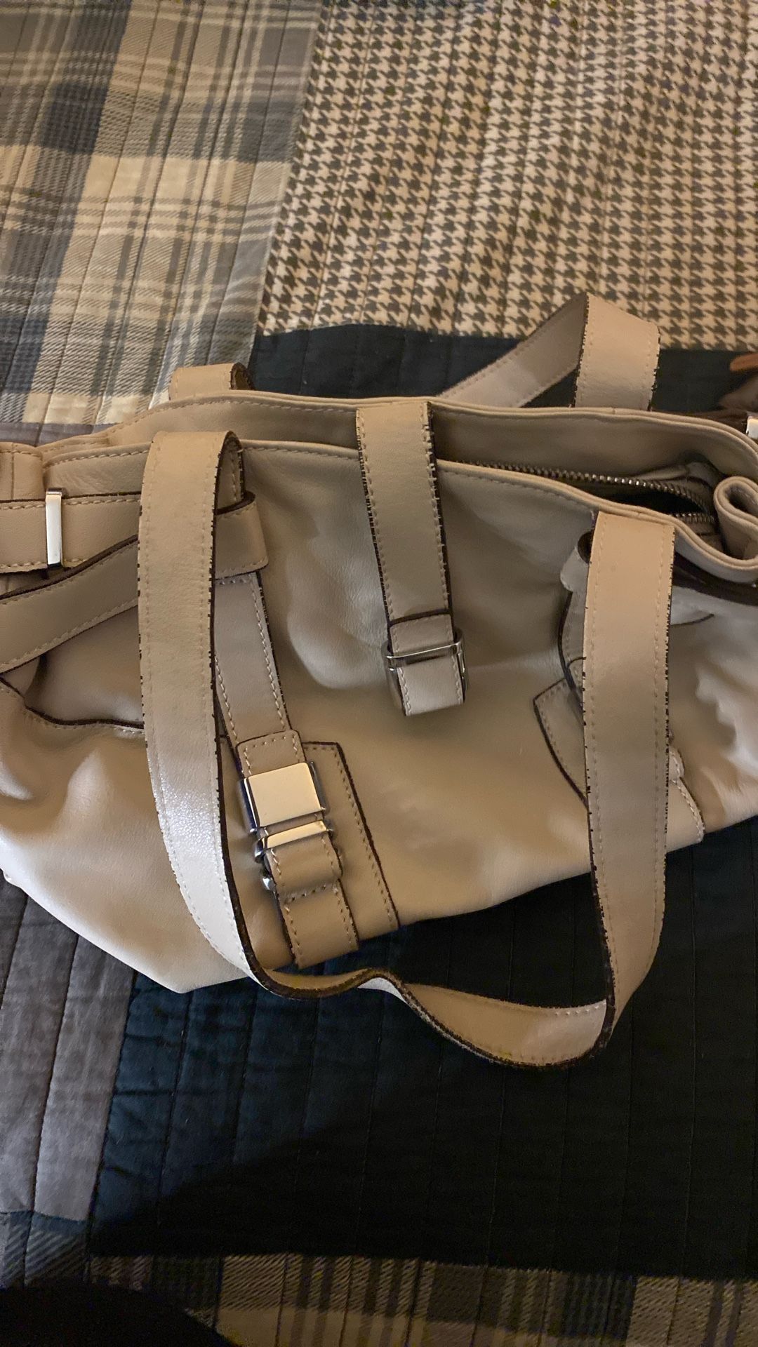 Elegant Beige Shoulder Purse Vintage