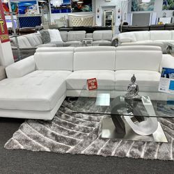 Beautiful Modern L Shaped Sectional W/ Reversible Chaise Available In Black Red Grey And White NOW 50% OFF (Limited-Time Sale)! 