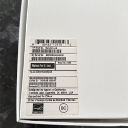 Apple MacBook Pro 15 Inch Box With Brand New Charger