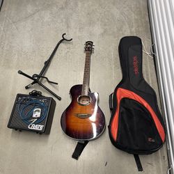 Yamaha APX500 FM OVS Acoustic Electric Guitar with Case Amp Stand & Tuner