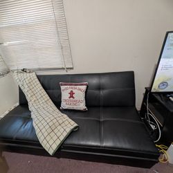 Fake Leather Futon Converts To A Bed Or Sofa