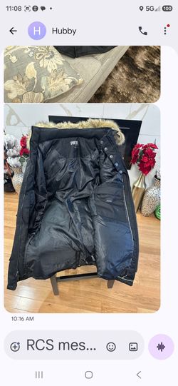 Sporter Black Winter Jacket with Fur Hood