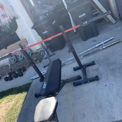 Olympic Weight Bench With 7 Ft Olympic Bar