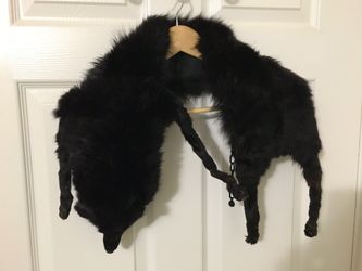 Real black Fox Fur Shawl Fur Collar Neck