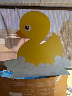 Large Yellow Duck wood Cutout Sign Decoration