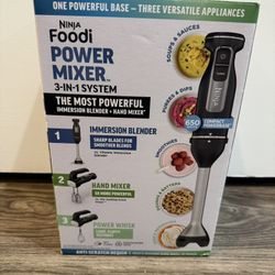 Ninja Foodi 650 watt Power Mixer 3-in-1 System Immersion Blender Hand Mixer Whisk - NEW
