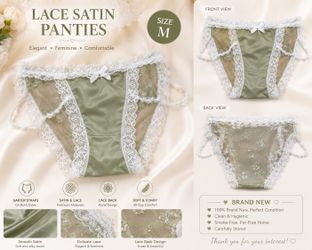 Brand New Women’s Lace Satin Panties - Size M