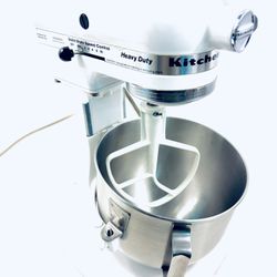 KitchenAid K5SS Heavy Duty Series 5qt Stand Mixer - White - 325 Watts - with attachments 