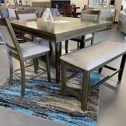 Fulton Gray Counter Height Set /Dining table and Chairs 