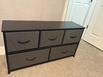 NEW/UNUSED Gray 5 Drawer Fabric Dresser