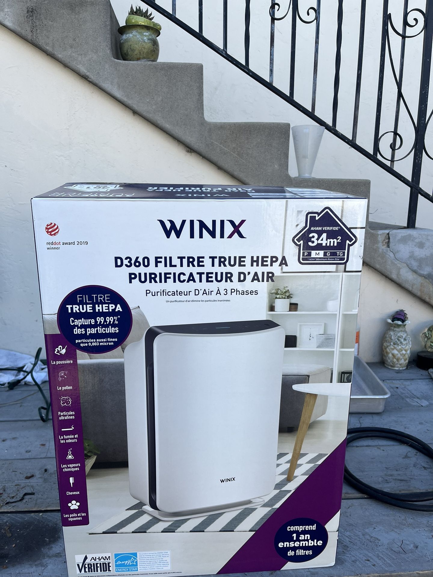Winix D360 True HEPA 3-Stage Air Purifier.