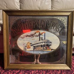 30Lx26H Southern Comfort Steamboat Mirror. “The Grand Old Drink Of The South” 