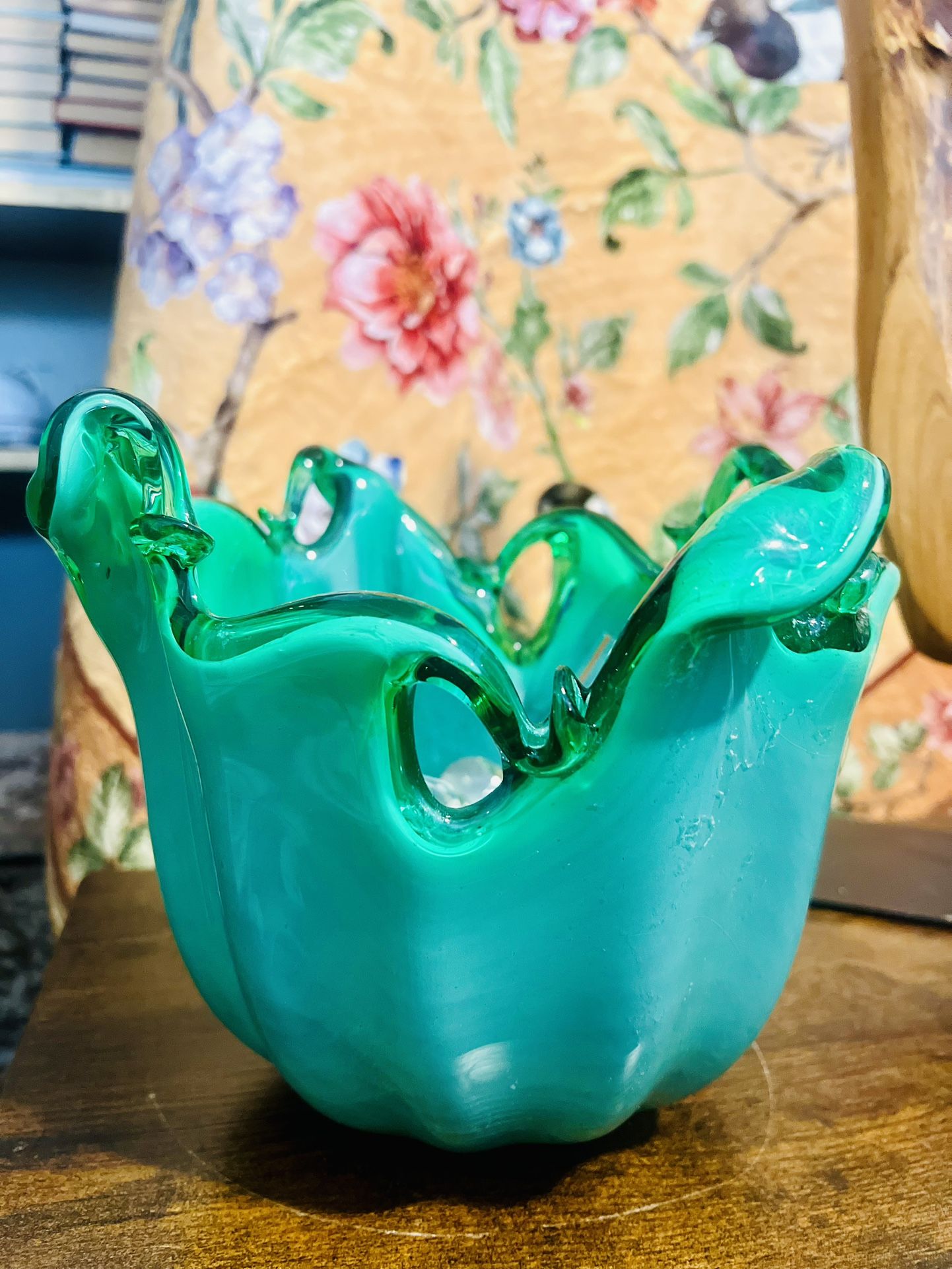 Murano glass large vase bowl planter 