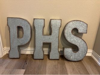 Three decor letters 20”tall - P.H.S.