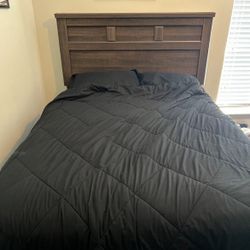 Full/Queen Bed Frame + Headboard + Dresser – $250