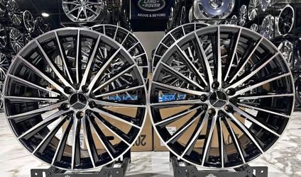 20x8.5 20x9.5 MERCEDES - BENZ WHEELS BLK MACHINE RIMS 5x112 E300 S550 S560 S580 S63 E63