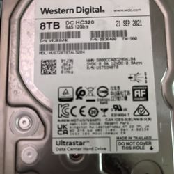 Several Western Digital 8TB SAS Ultrastar Data Center DC HC 320 Drives 