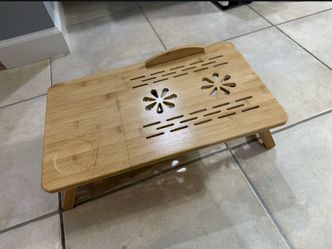 Adjustable Bamboo Laptop Folding Lap Desk Notebook Bed Tray Table Portable Stand