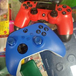 Xbox one Series Controller And Red PS4 Controller 