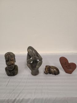 African Nomoli Stone Figurine Set of 4, authentic from Africa, Excellent Value