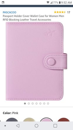 New! Leather Passport wallet pink