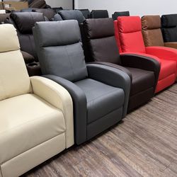 New Recliner Chair Padded Seat PU Leather for Living Room Single Sofa Recliner Modern Recliner Seat Club Chair Home Theater Seating $85/ea