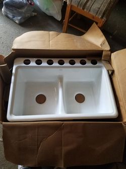 Sink undermoun white double new