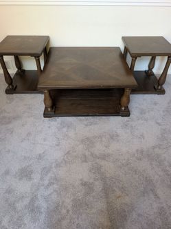 Coffee Table With Two Matching End Tables