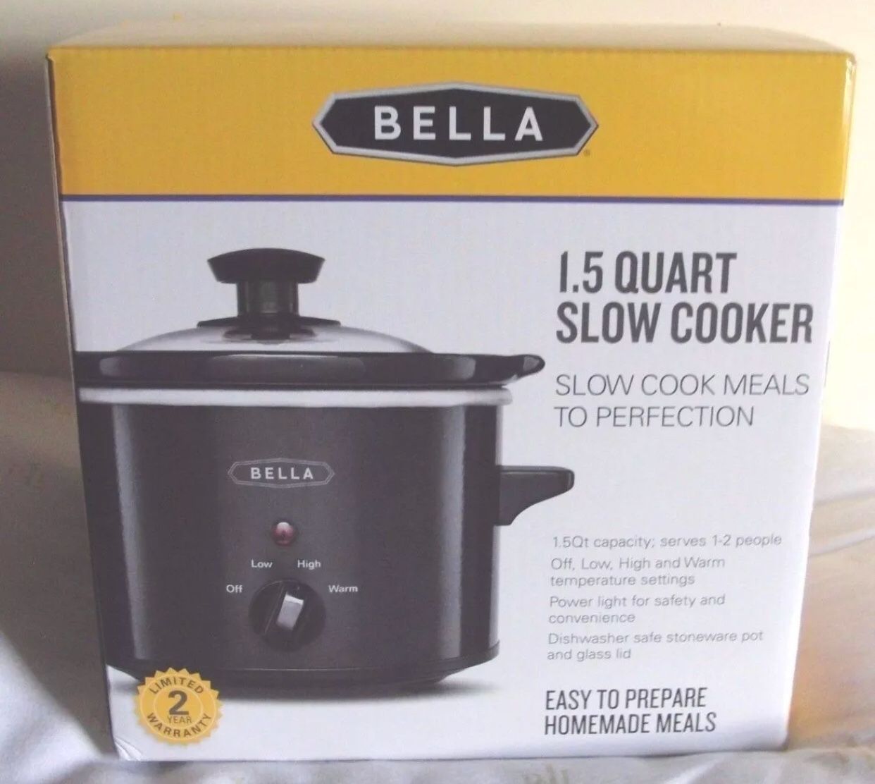 Bella 1.5 quart slow cooker