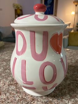 Target Home "I Love You" Ceramic Canister / Jar with Lid