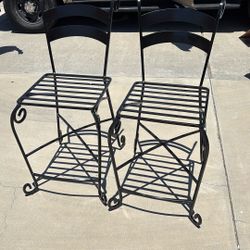 Black Iron Bar Height Stools Chairs For Patio Or Inside