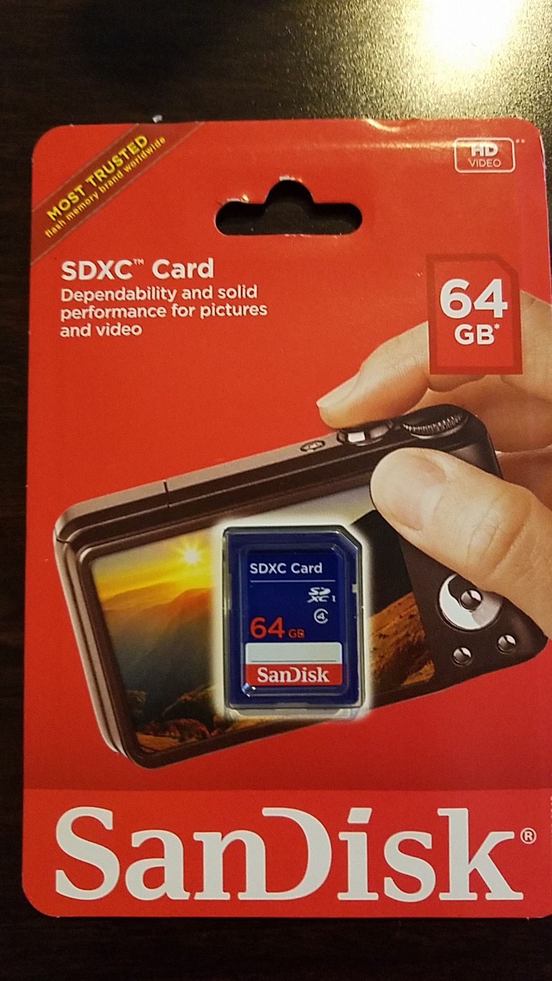 New Sandisk 64 gb SD card